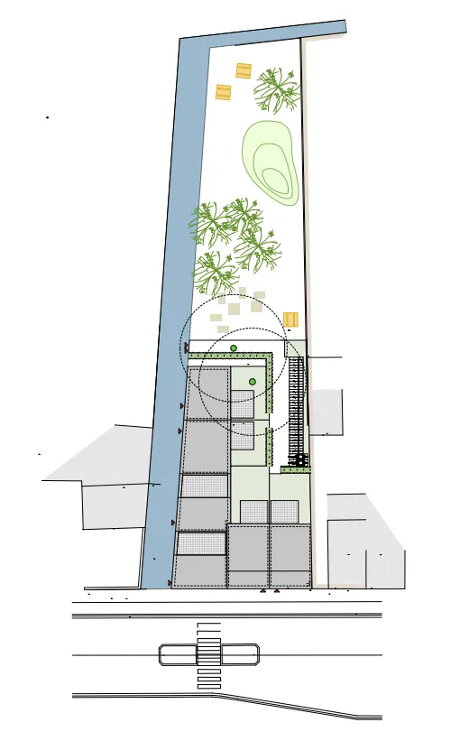 Plan architectural de la façade du projet immobilier The Rose